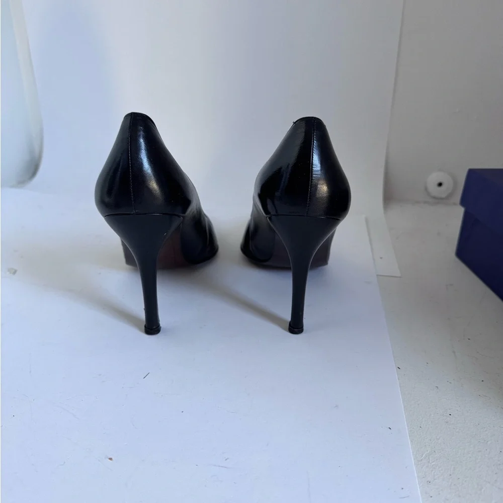 Stuart weitzman black leather heels size 9.5 - Picture 11 of 13